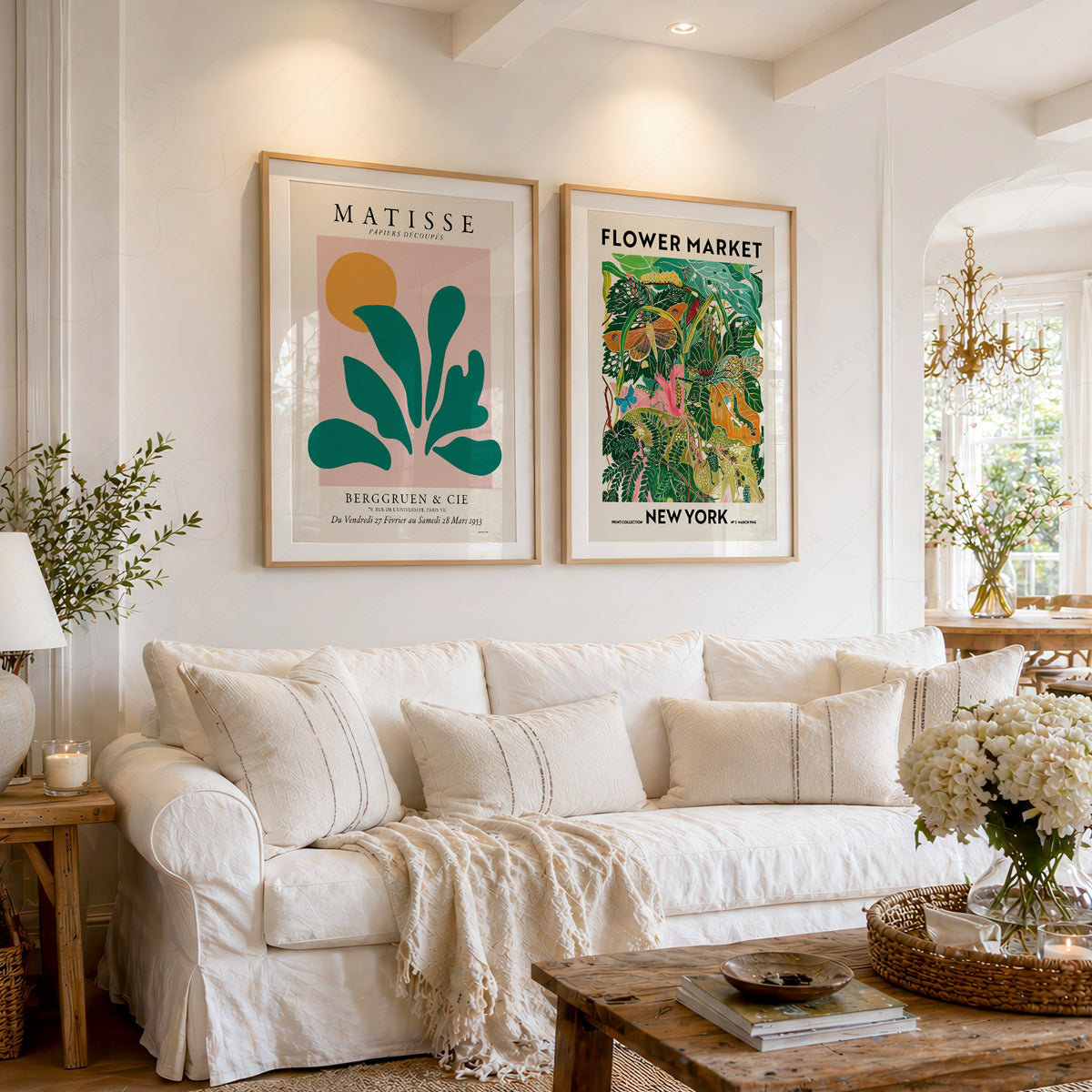 Green Matisse and Flower Market Pair – Set of 2 Art Prints — artwork preview 1