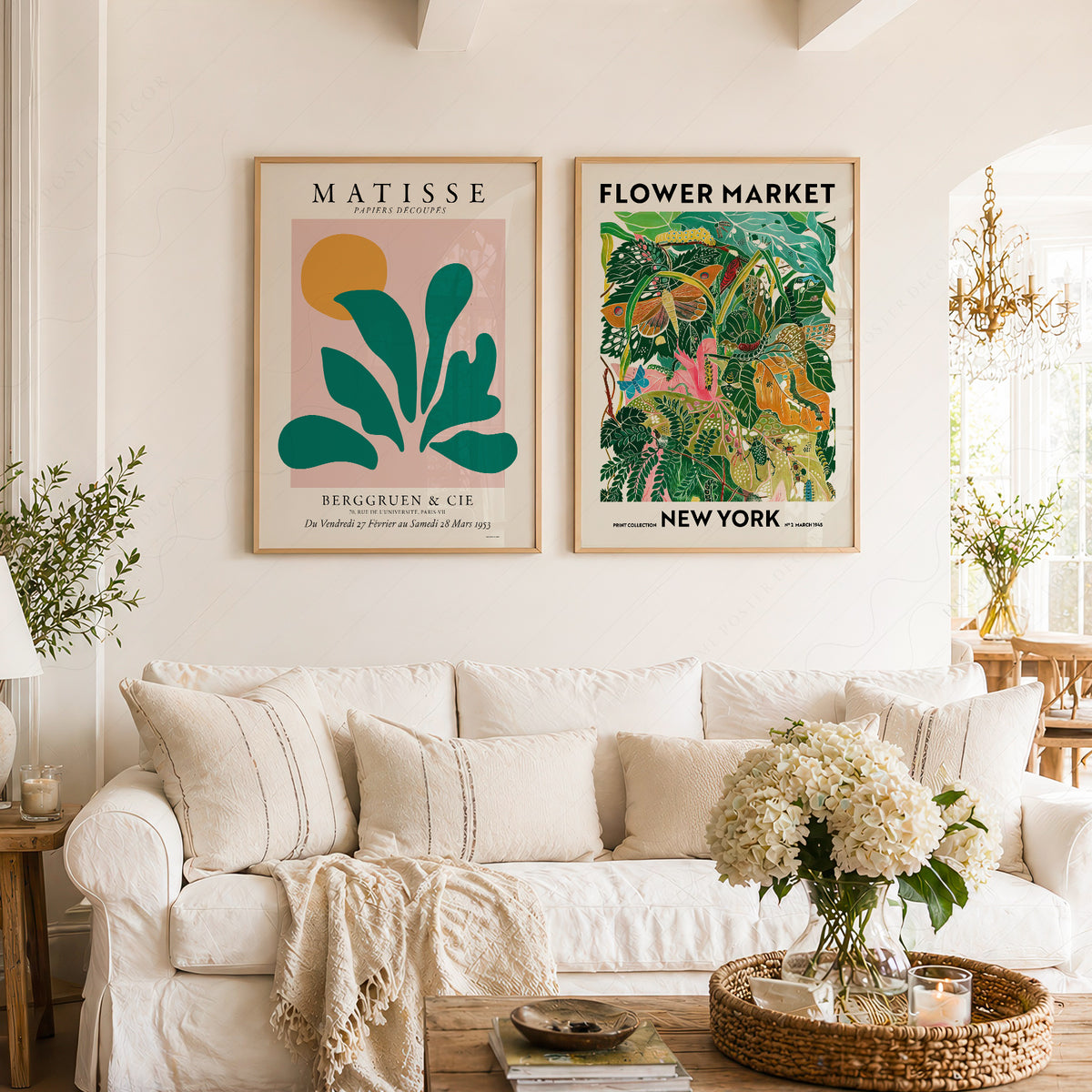 Green Matisse and Flower Market Pair – Set of 2 Art Prints — artwork preview 2