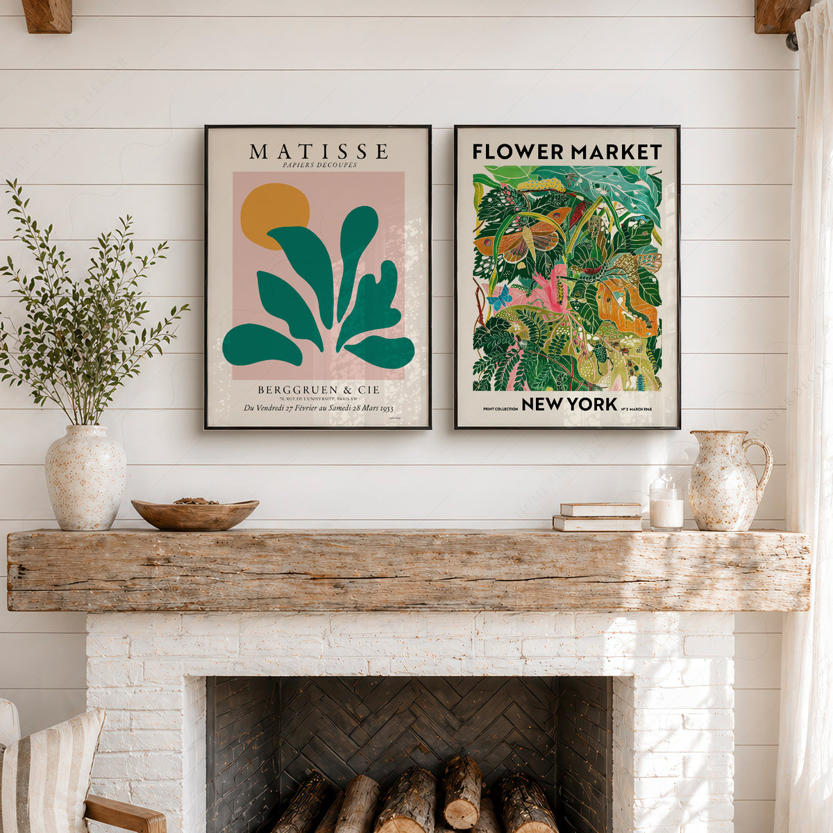 Green Matisse and Flower Market Pair – Set of 2 Art Prints — artwork preview 6