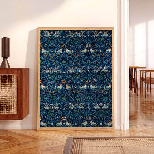 William Morris Blue Bird Pattern Art Print – Arts & Crafts Wall Decor — artwork preview 5