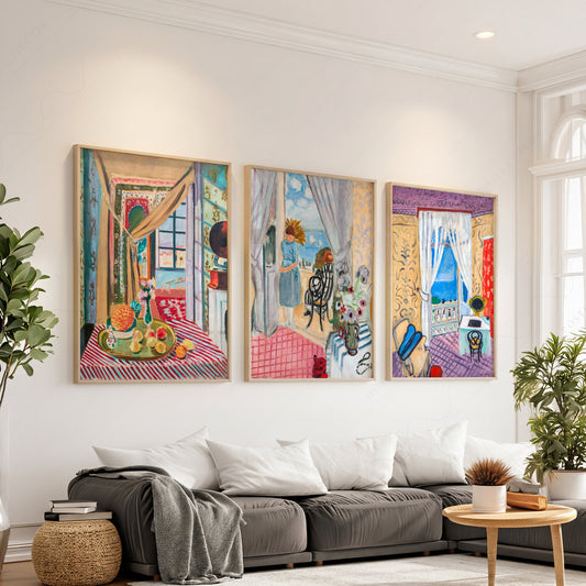 Henri Matisse Set of 3 Prints – Colorful Interior Wall Art Collection — artwork preview 1