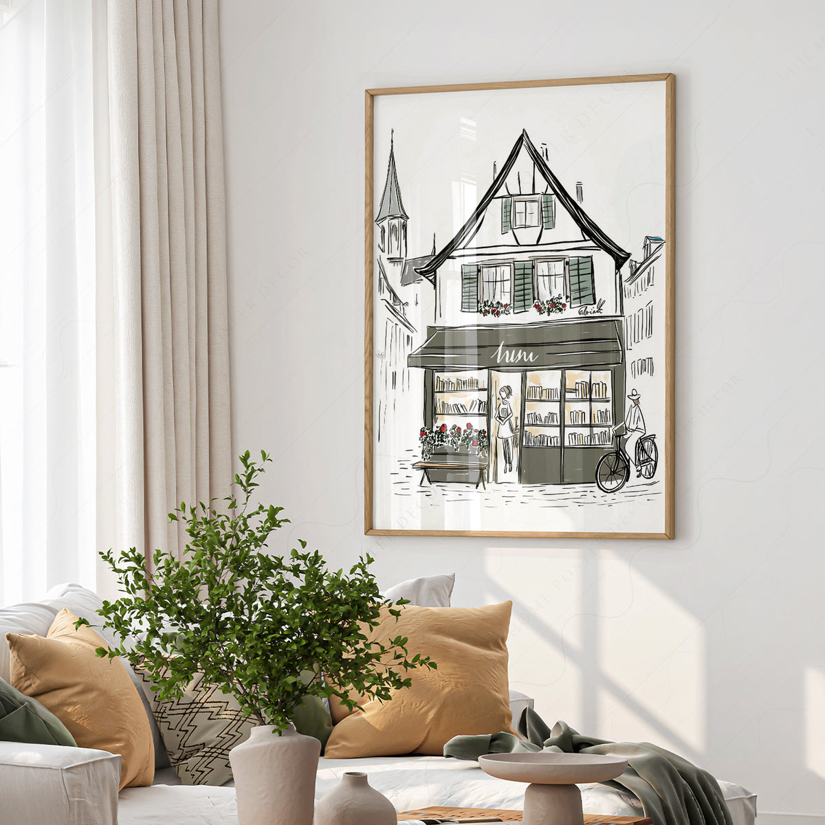 Zurich Bookshop Illustration Art Print — artwork preview 6