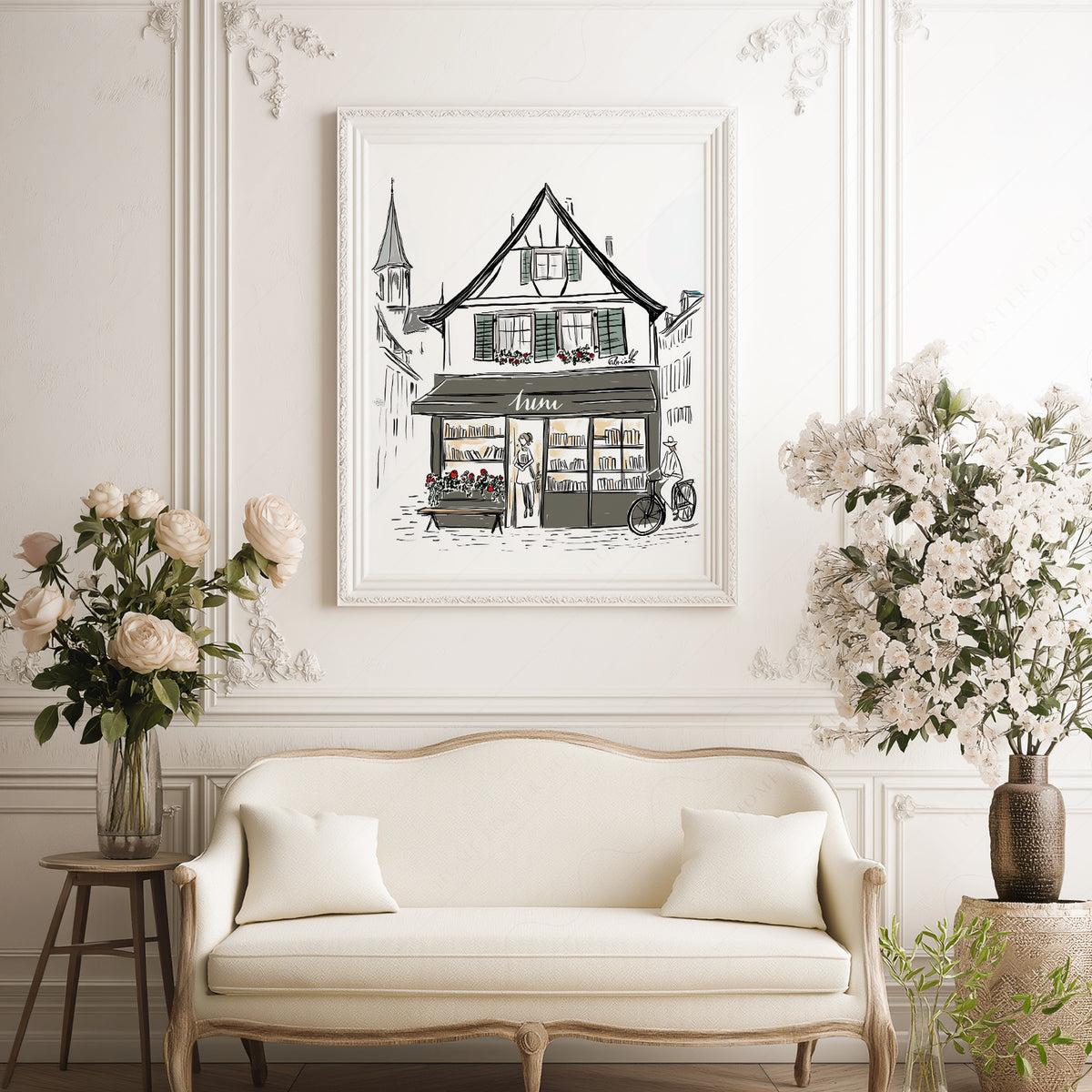 Zurich Bookshop Illustration Art Print — artwork preview 17