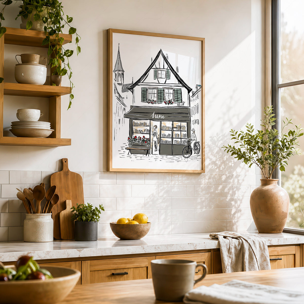 Zurich Bookshop Illustration Art Print — artwork preview 23