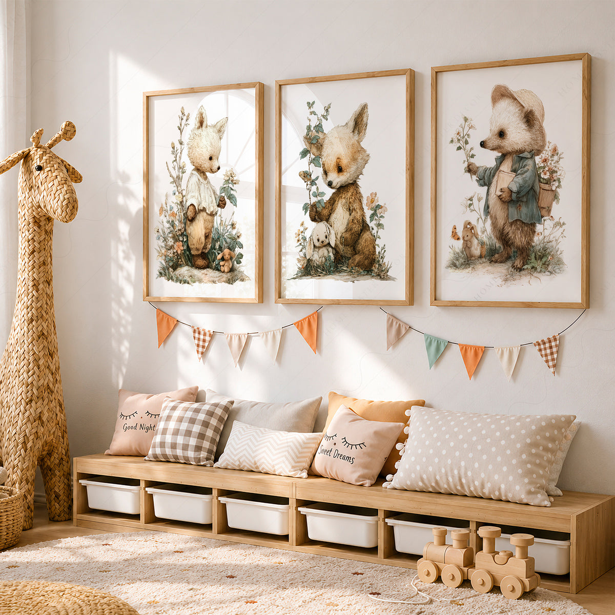 Woodland Nursery Art Set – Whimsical Forest Animals Storybook Prints – 70-02 — artwork preview 15