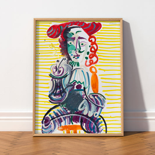 Pablo Picasso Homme à la Pipe Art Print – Colorful Cubist Wall Art — artwork preview 2
