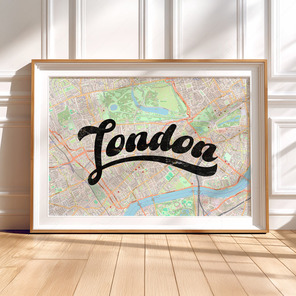 London Script Map Art Print — artwork preview 5