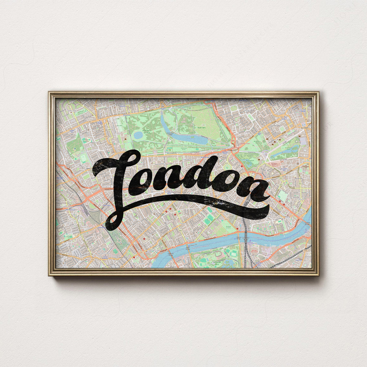 London Script Map Art Print — artwork preview 7