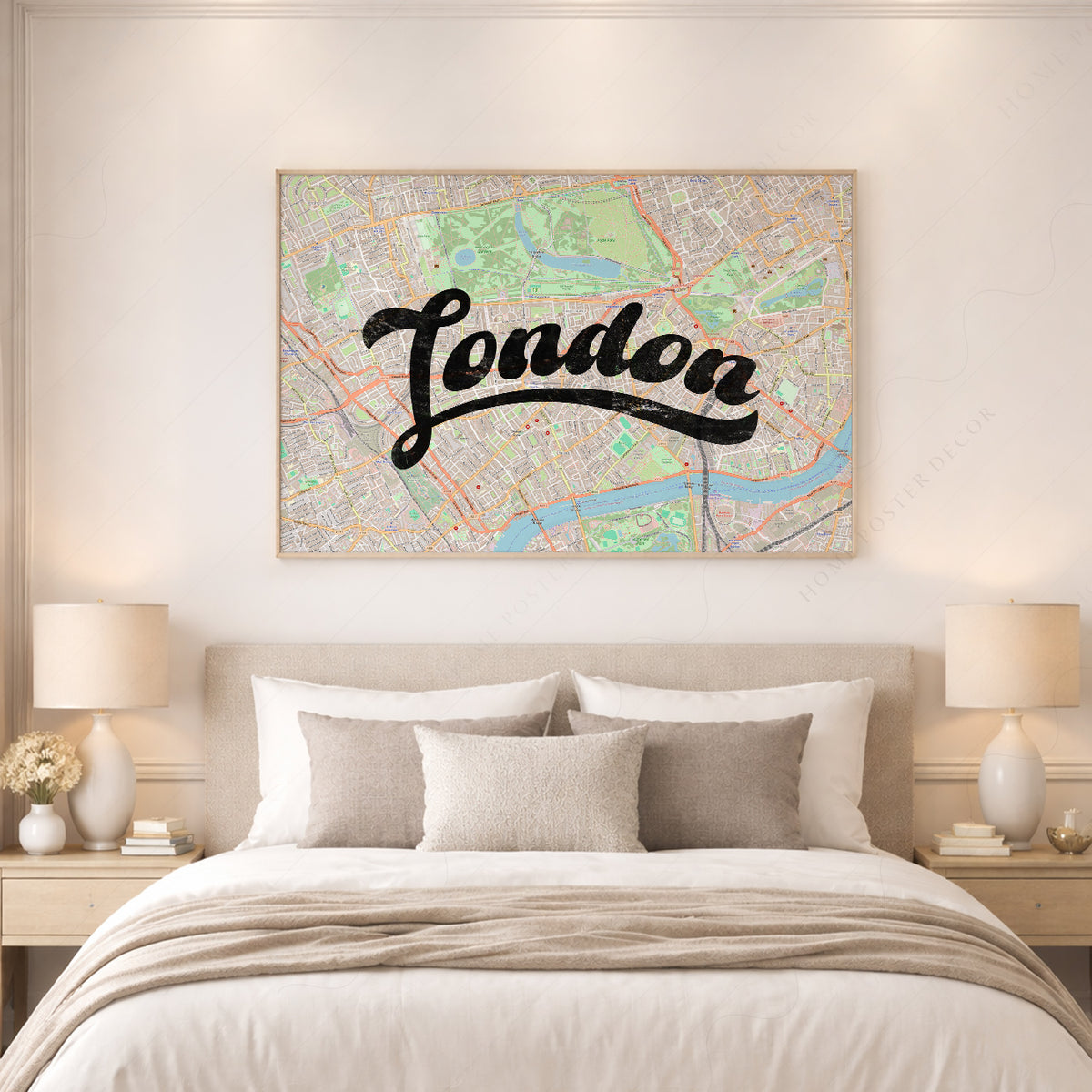 London Script Map Art Print — artwork preview 17