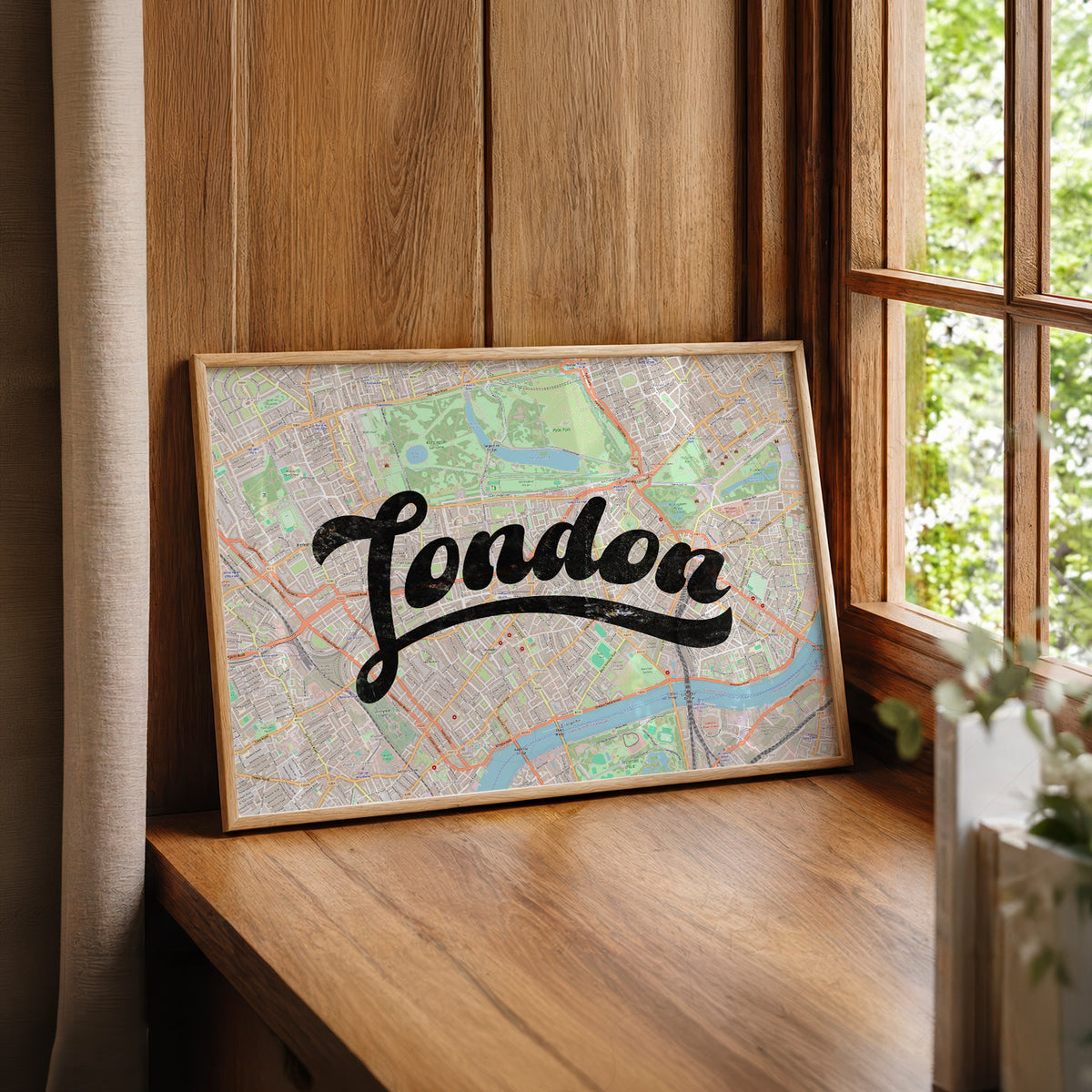 London Script Map Art Print — artwork preview 22