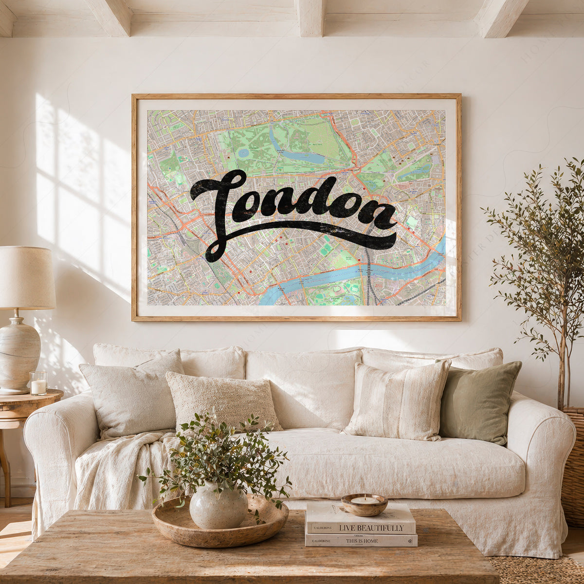 London Script Map Art Print — artwork preview 23