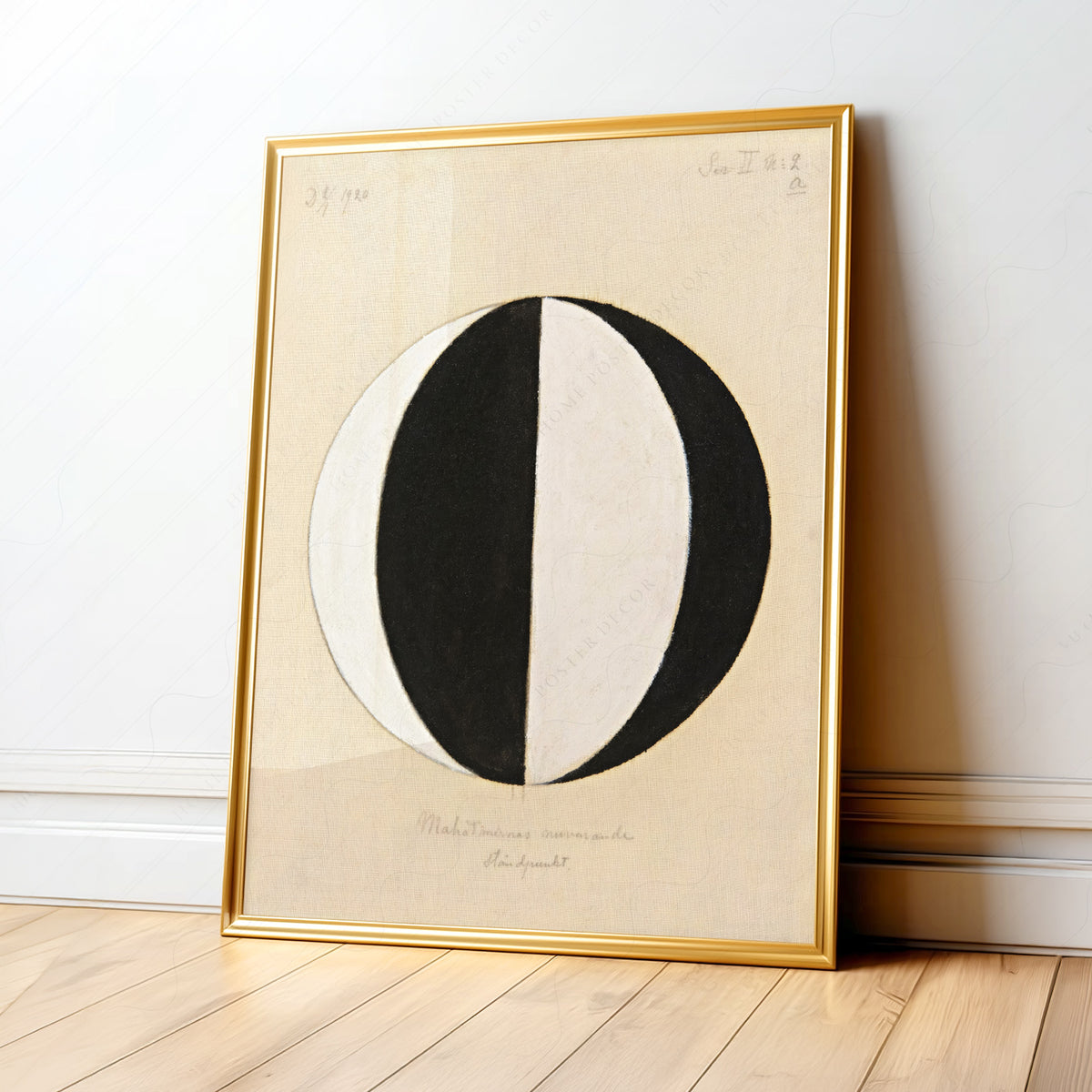 Hilma af Klint Black and White Oval Art Print — artwork preview 1