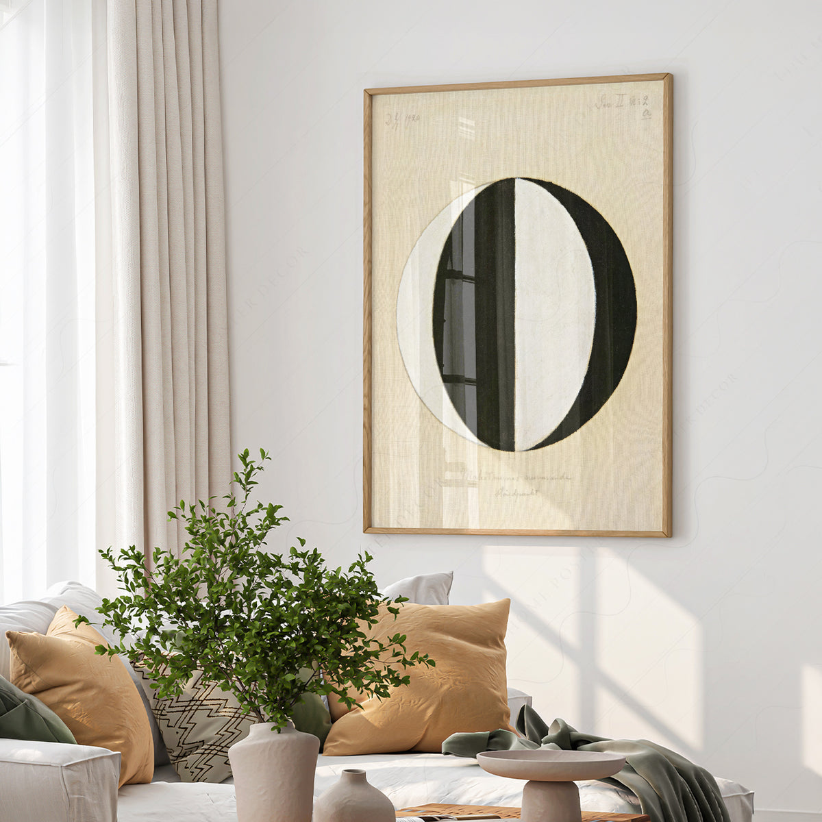 Hilma af Klint Black and White Oval Art Print — artwork preview 6