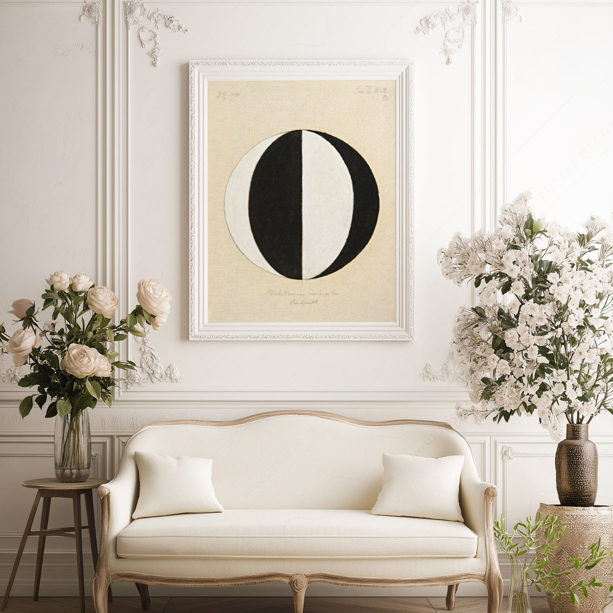 Hilma af Klint Black and White Oval Art Print — artwork preview 17