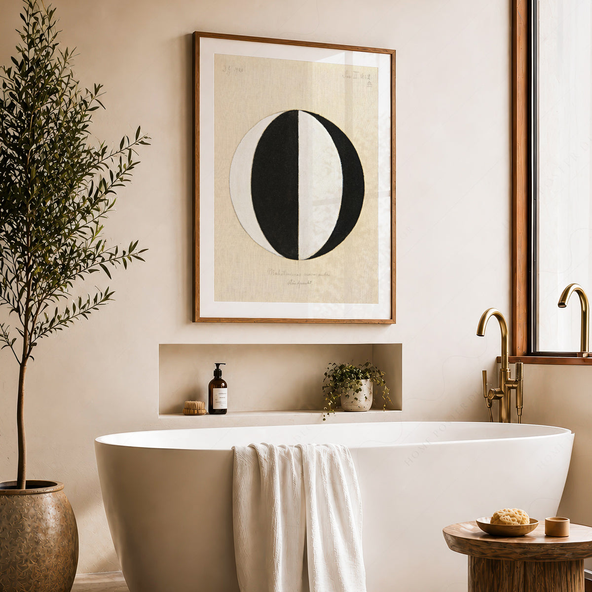 Hilma af Klint Black and White Oval Art Print — artwork preview 22