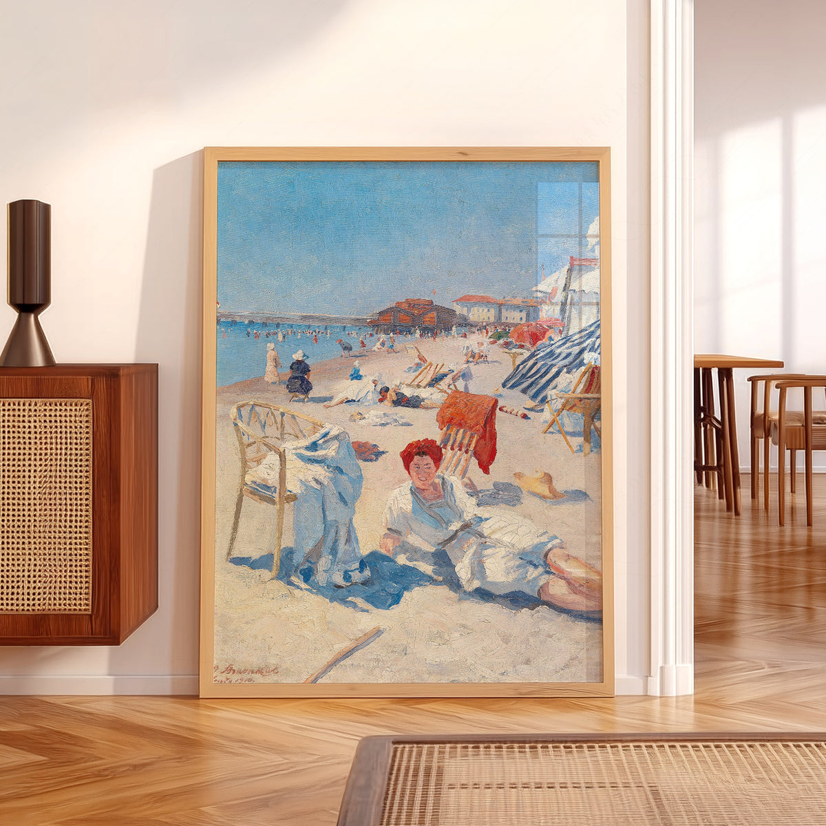 Vintage French Riviera Beach Scene Art Print – Coastal Summer Poster – 28-01 — artwork preview 5
