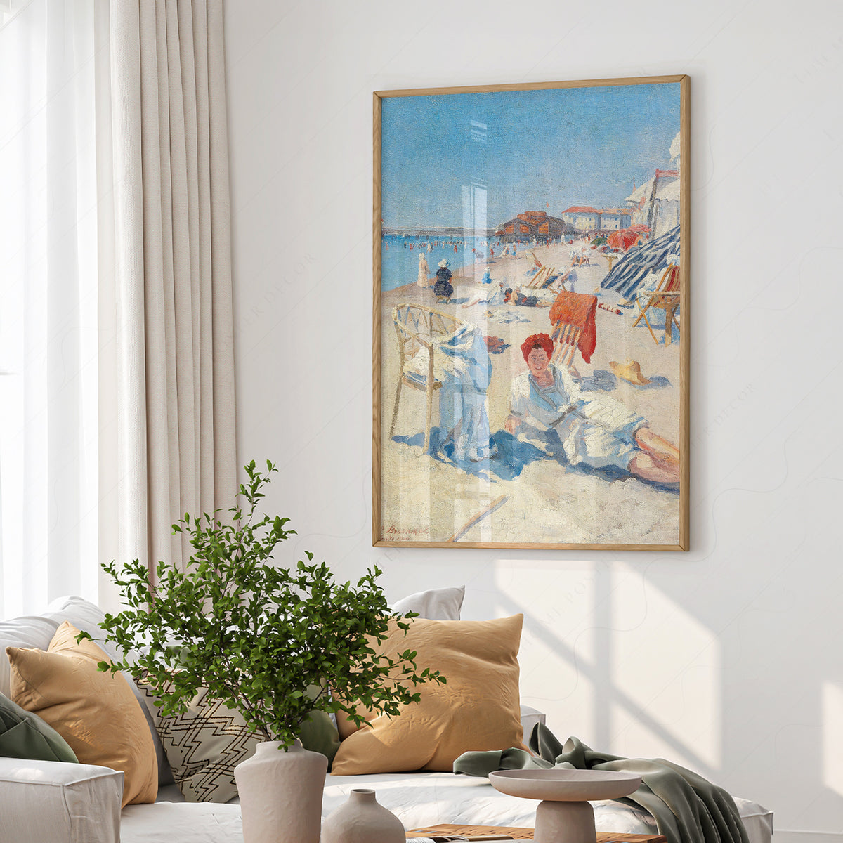 Vintage French Riviera Beach Scene Art Print – Coastal Summer Poster – 28-01 — artwork preview 6