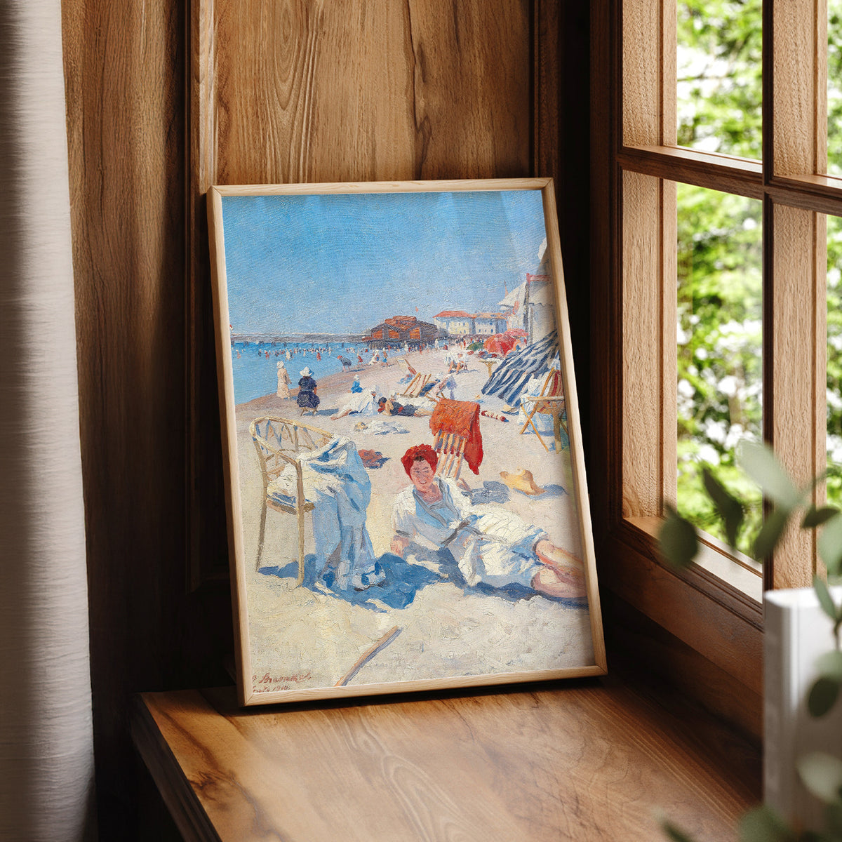 Vintage French Riviera Beach Scene Art Print – Coastal Summer Poster – 28-01 — artwork preview 7