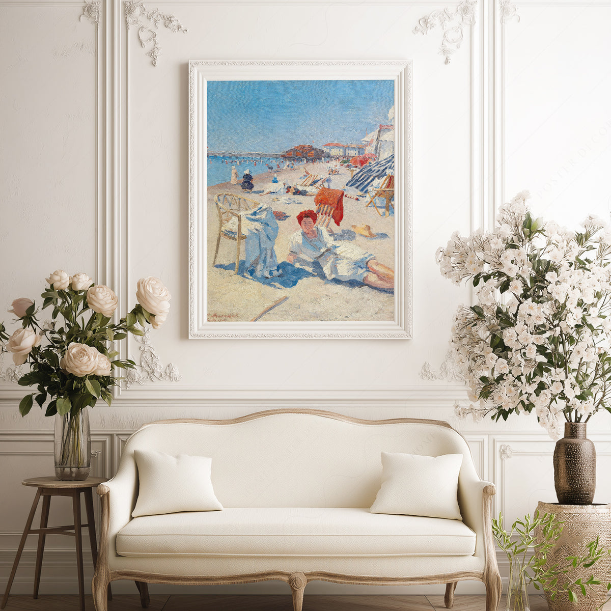 Vintage French Riviera Beach Scene Art Print – Coastal Summer Poster – 28-01 — artwork preview 17