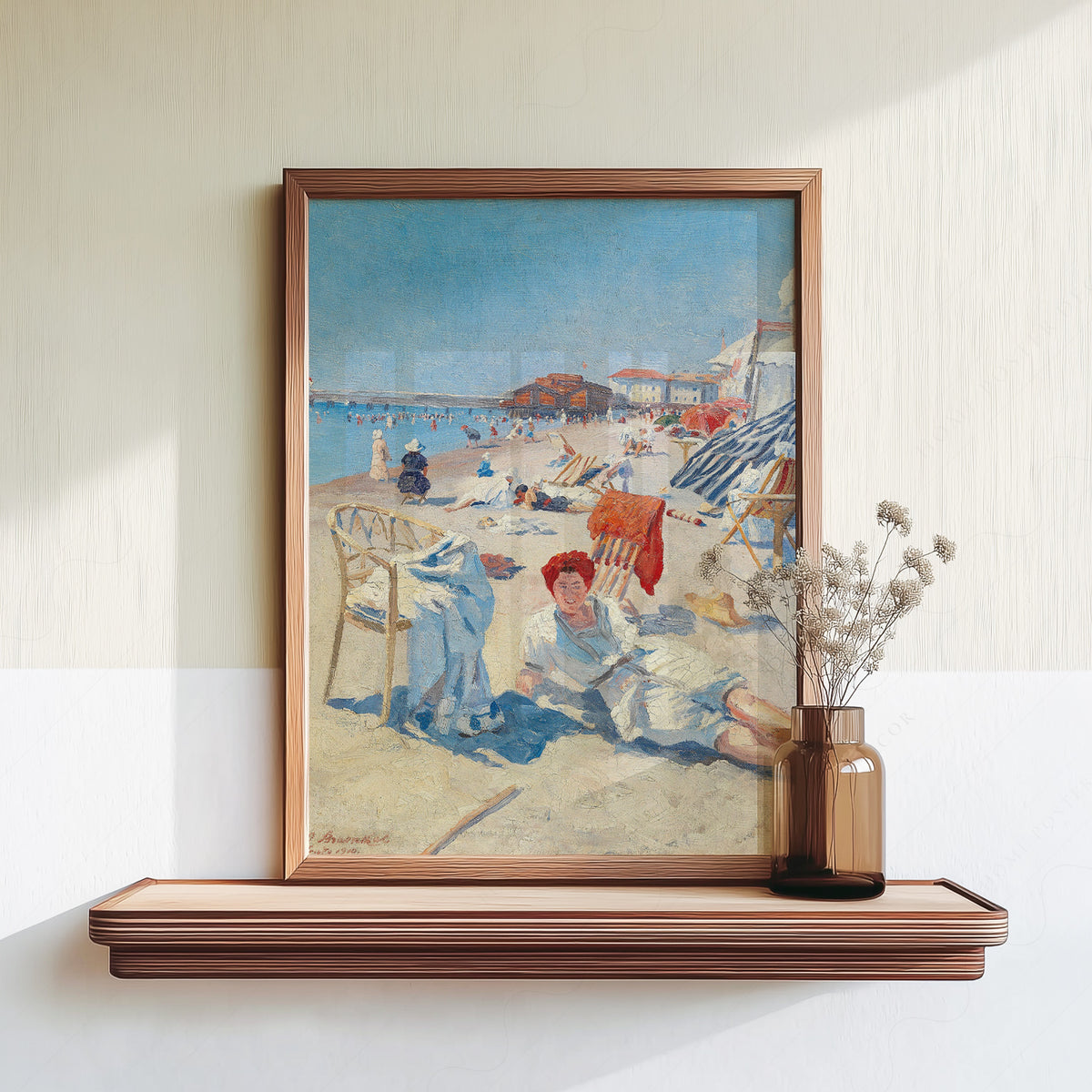 Vintage French Riviera Beach Scene Art Print – Coastal Summer Poster – 28-01 — artwork preview 18