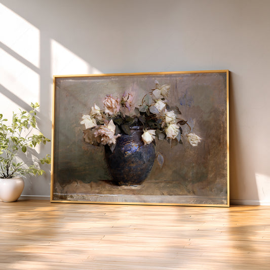 Abbott Handerson Thayer Flowers in a Blue Vase Art Print — artwork preview 2