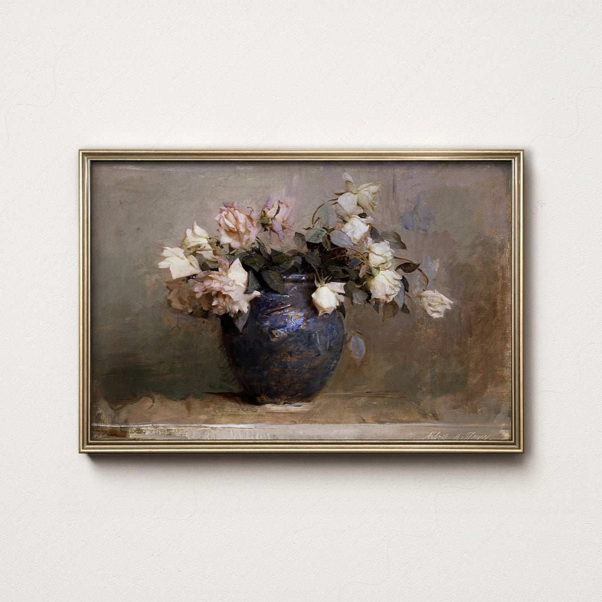 Abbott Handerson Thayer Flowers in a Blue Vase Art Print — artwork preview 7