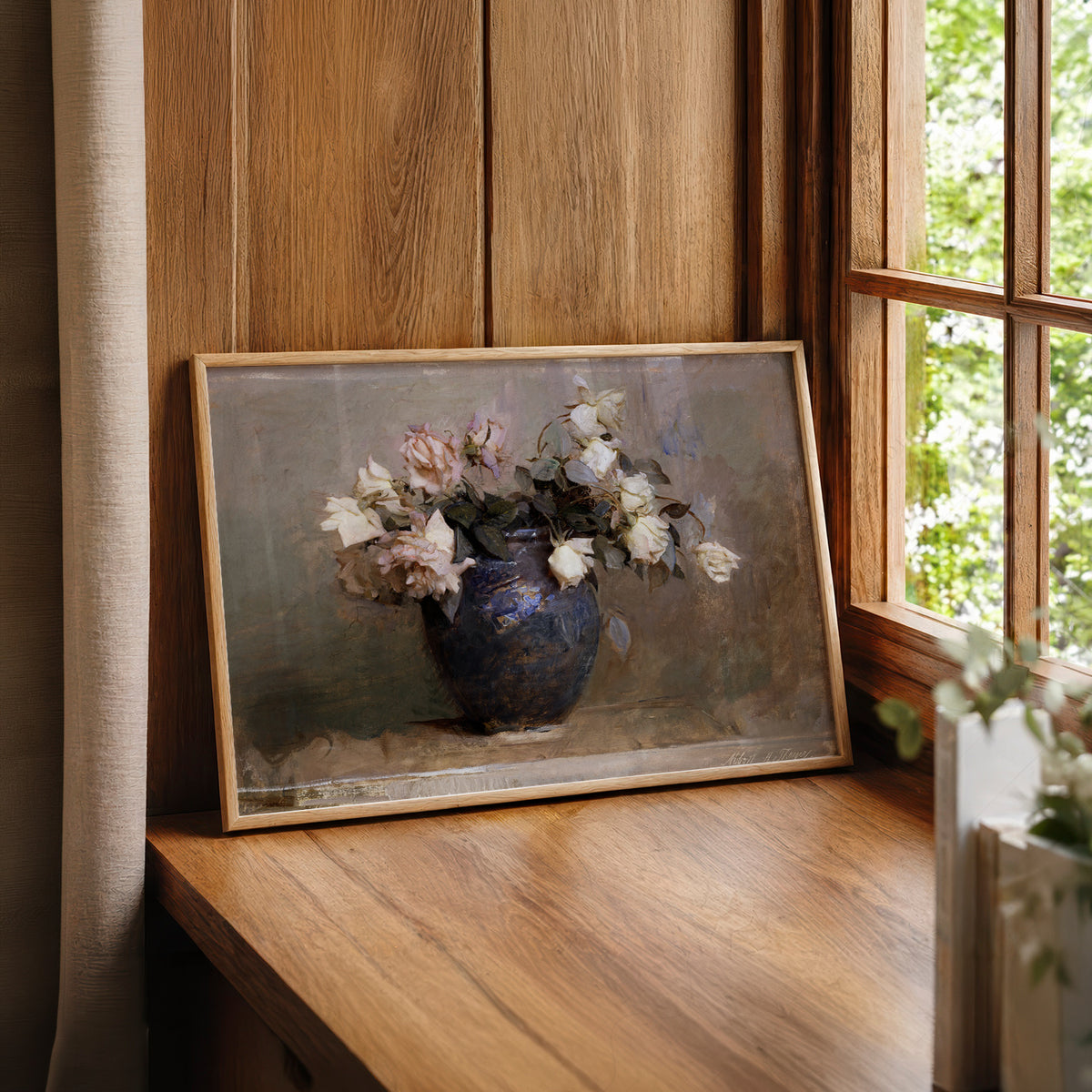 Abbott Handerson Thayer Flowers in a Blue Vase Art Print — artwork preview 22