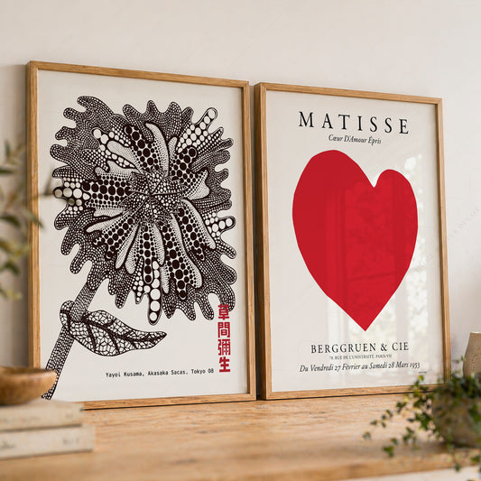 Kusama and Matisse Heart Pair – Set of 2 Art Prints — artwork preview 8