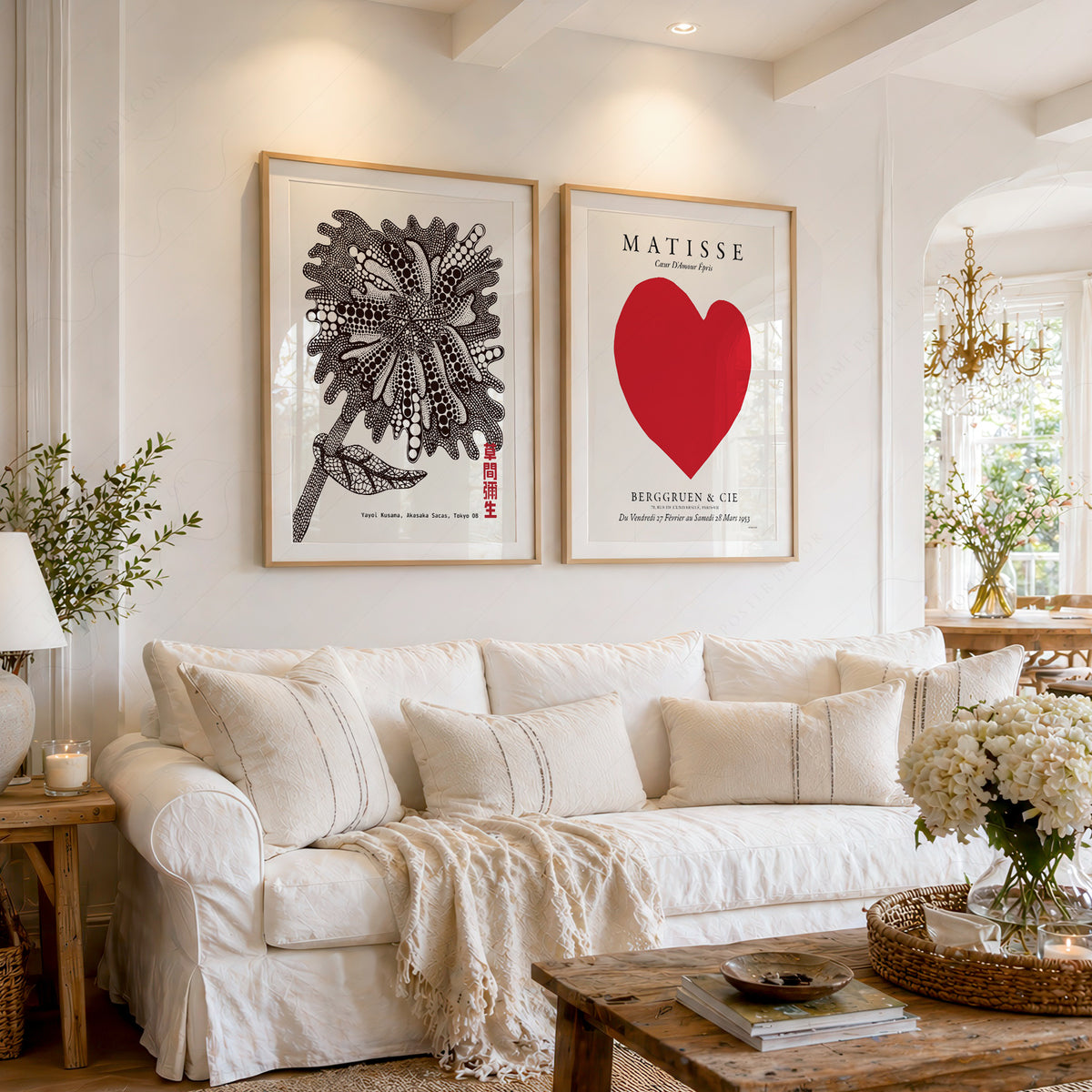 Kusama and Matisse Heart Pair – Set of 2 Art Prints — artwork preview 1
