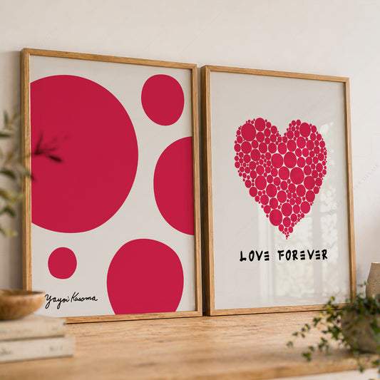 Yayoi Kusama Love Forever Set of 2 Art Prints – Modern Wall Decor — artwork preview 8