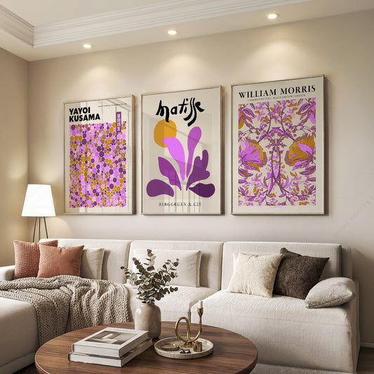 Matisse Morris Kusama Set of 3 Prints – Purple Gallery Wall Art Decor — artwork preview 7
