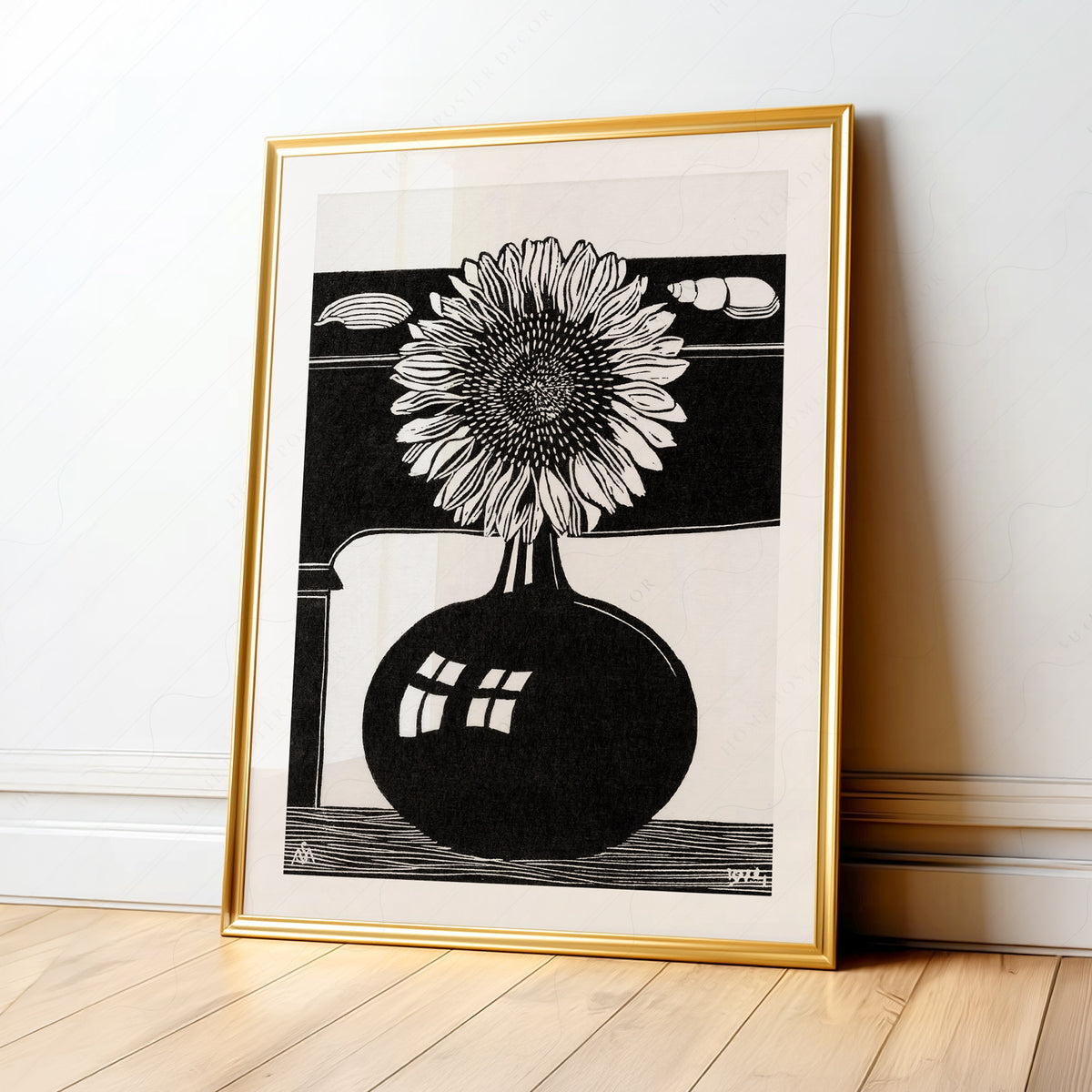 Samuel Jessurun de Mesquita Sunflower in a Black Vase Art Print — artwork preview 1