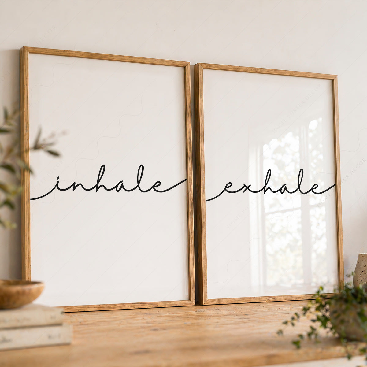 Inhale Exhale Print Set of 2 – Minimalist Typography Wall Art – 11 — artwork preview 8