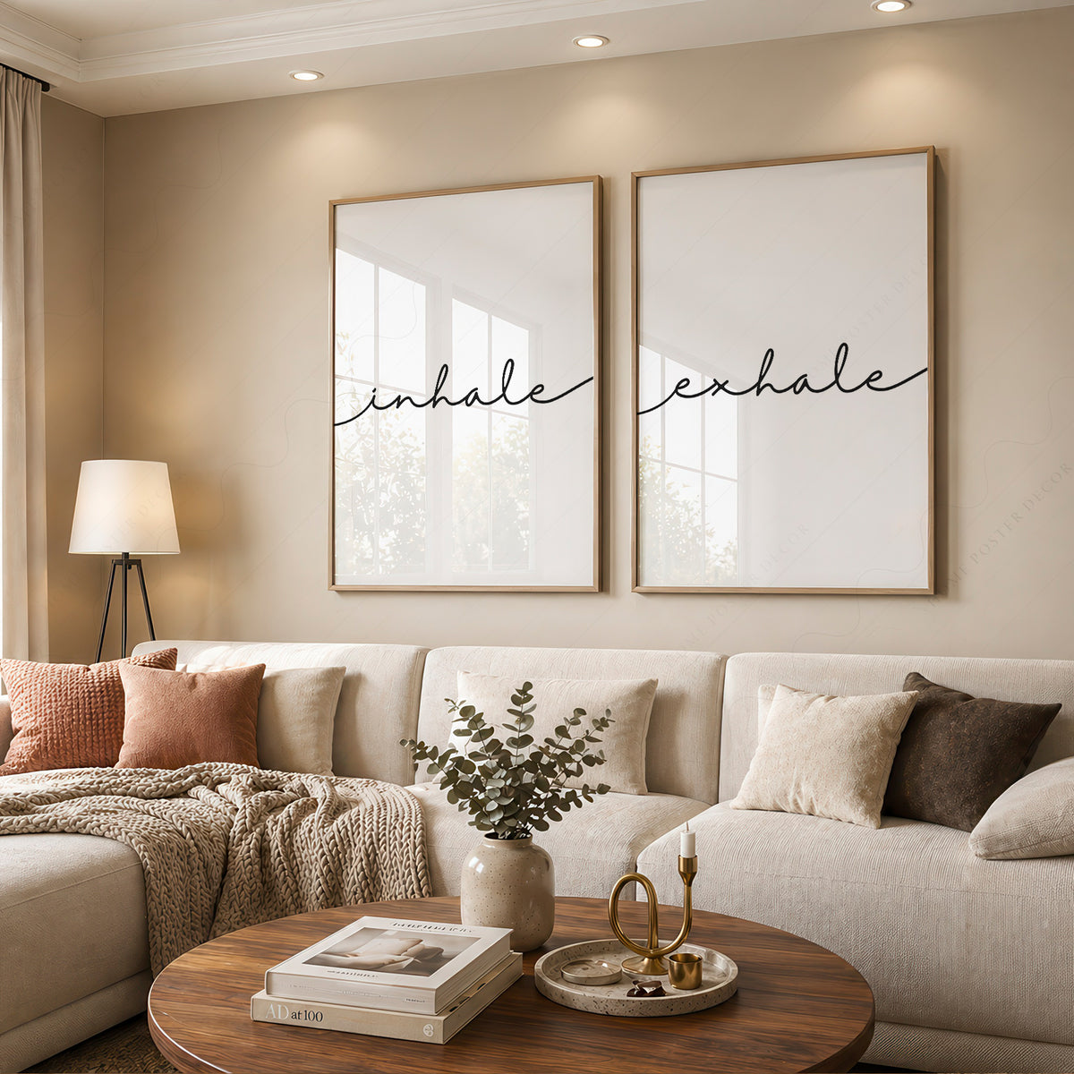 Inhale Exhale Print Set of 2 – Minimalist Typography Wall Art – 11 — artwork preview 12
