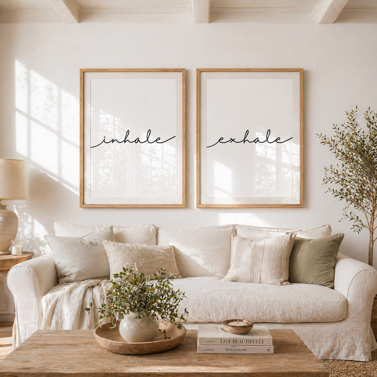 Inhale Exhale Print Set of 2 – Minimalist Typography Wall Art – 11 — artwork preview 11