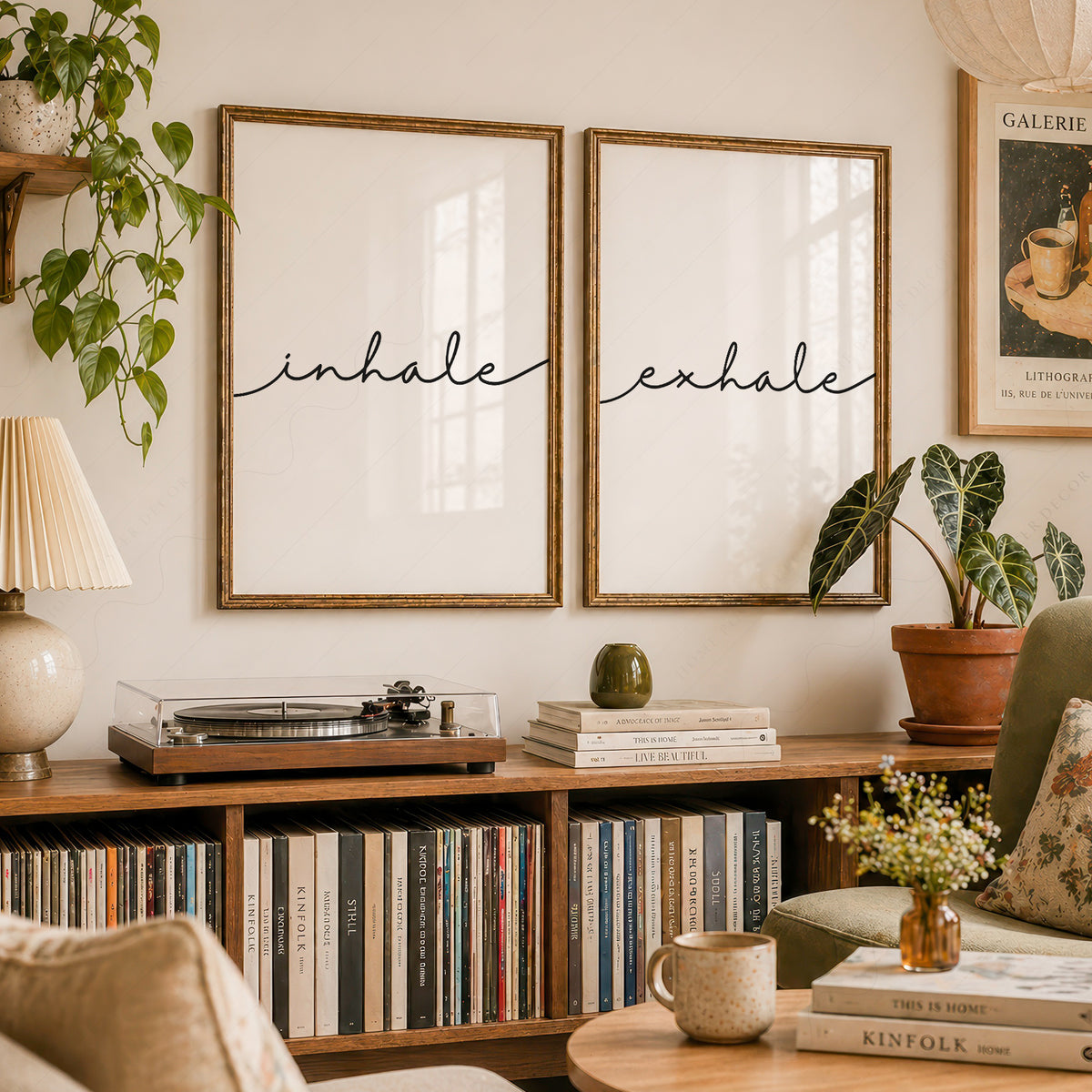 Inhale Exhale Print Set of 2 – Minimalist Typography Wall Art – 11 — artwork preview 23