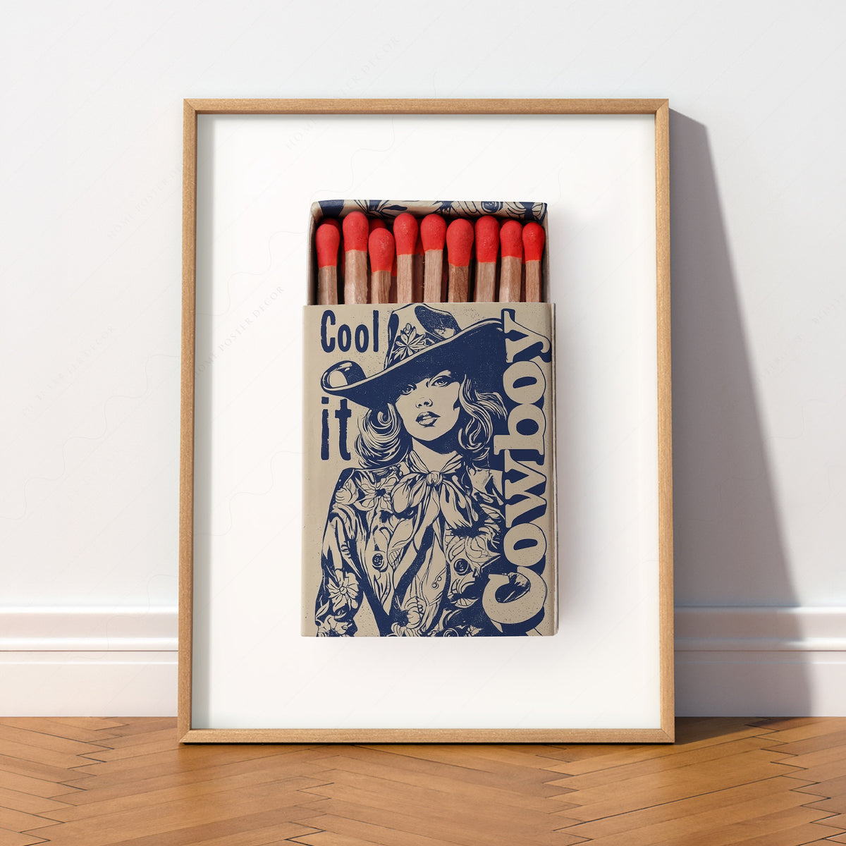 Cool It Cowboy Matchbox Art Print — artwork preview 2