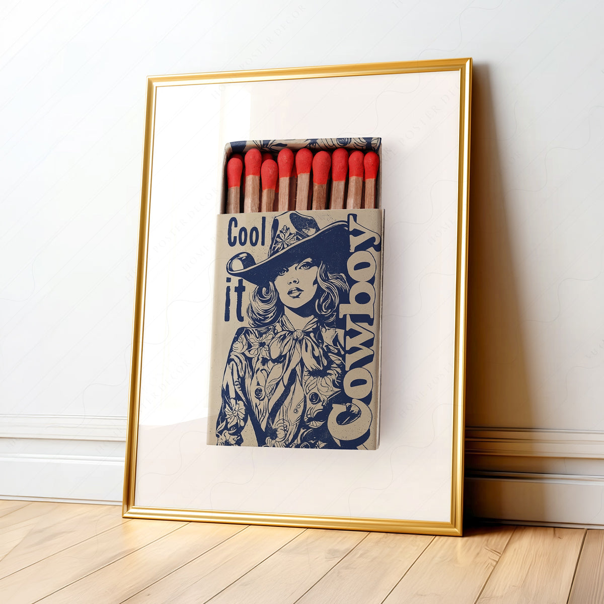 Cool It Cowboy Matchbox Art Print — artwork preview 1