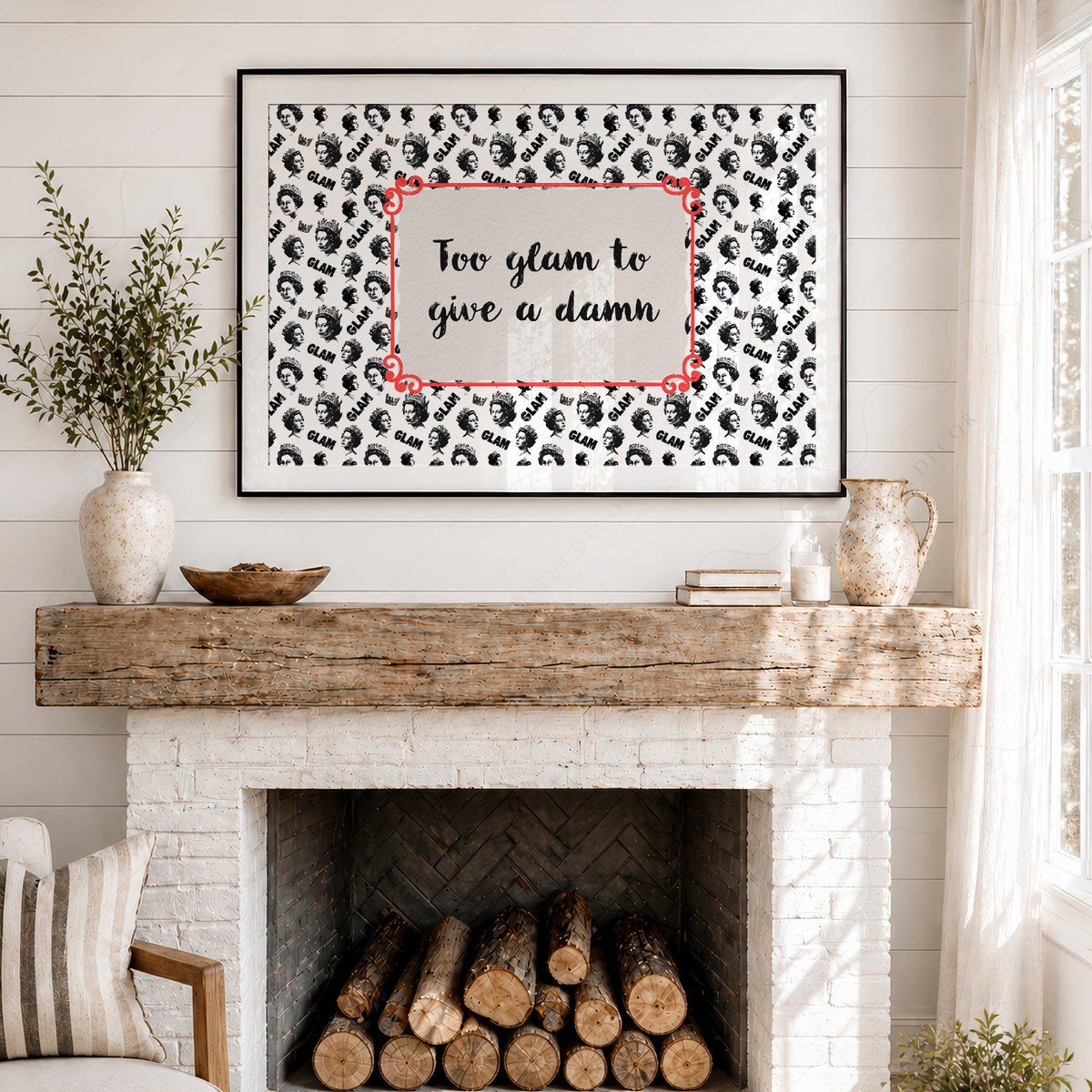 Too Glam to Give a Damn Quote Art Print — artwork preview 18