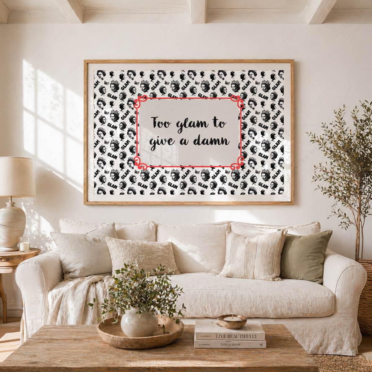 Too Glam to Give a Damn Quote Art Print — artwork preview 23