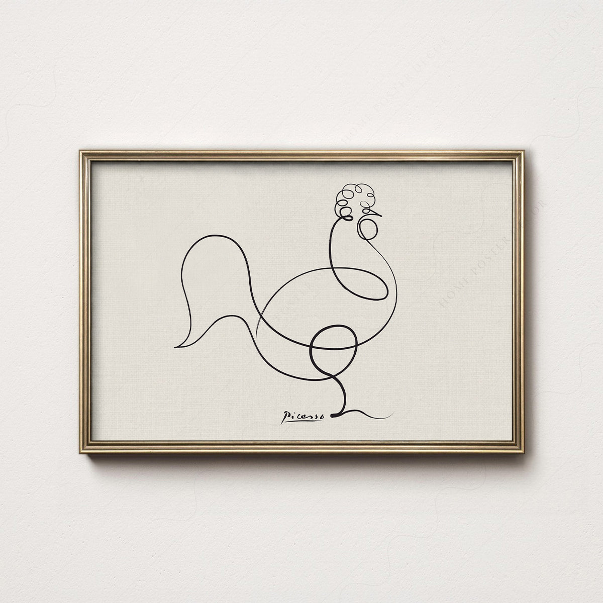 Pablo Picasso Le Coq The Rooster Line Art Print – Minimalist Wall Art — artwork preview 7