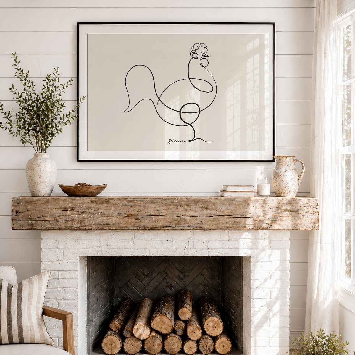 Pablo Picasso Le Coq The Rooster Line Art Print – Minimalist Wall Art — artwork preview 18