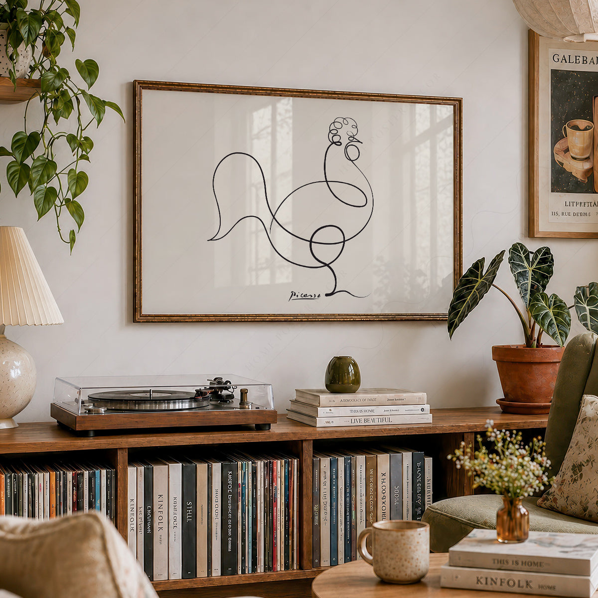 Pablo Picasso Le Coq The Rooster Line Art Print – Minimalist Wall Art — artwork preview 19