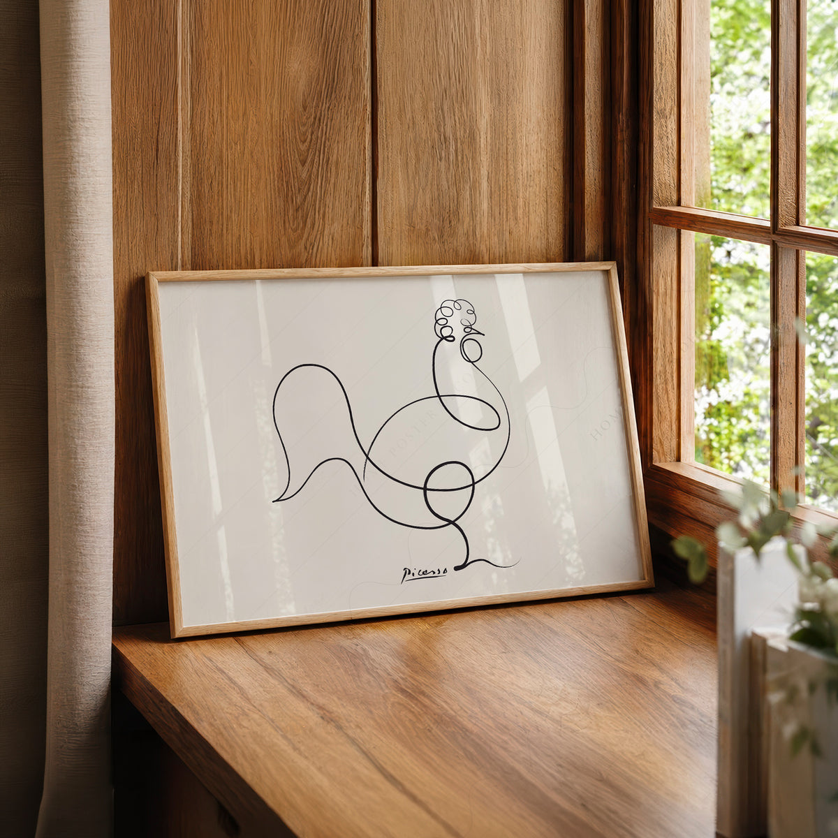 Pablo Picasso Le Coq The Rooster Line Art Print – Minimalist Wall Art — artwork preview 22