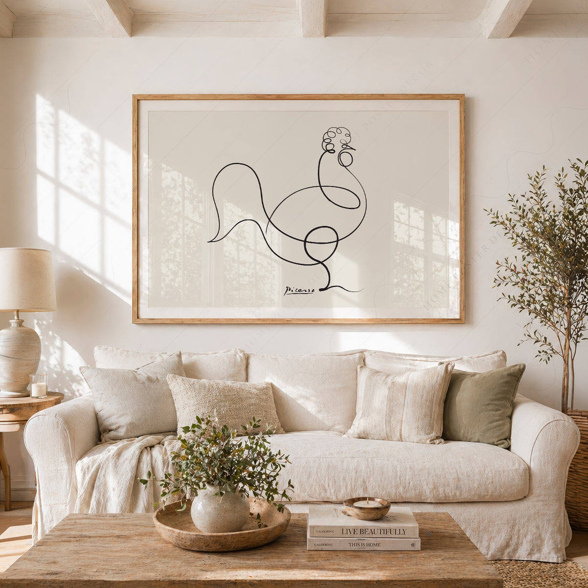 Pablo Picasso Le Coq The Rooster Line Art Print – Minimalist Wall Art — artwork preview 23