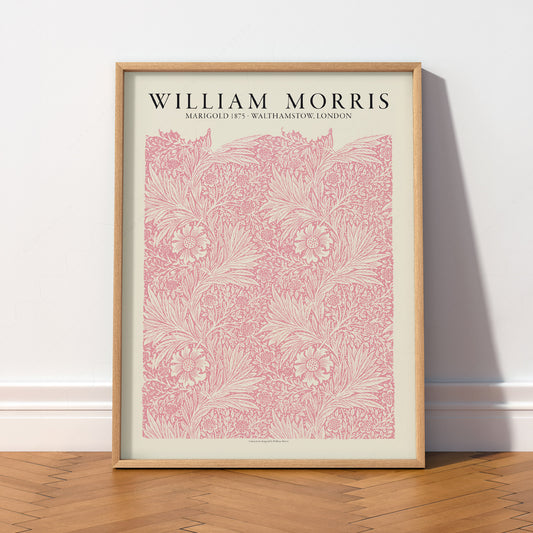 William Morris Marigold 1875 Art Print – Pink Floral Wall Art Poster — artwork preview 2