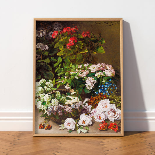 Claude Monet, Spring Flowers 1864 Art Print – Floral Wall Decor — artwork preview 2