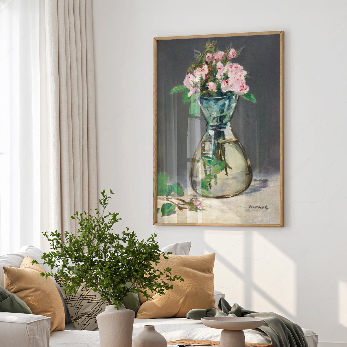 Édouard Manet Moss Roses in a Vase Art Print – Impressionist Wall Decor — artwork preview 6