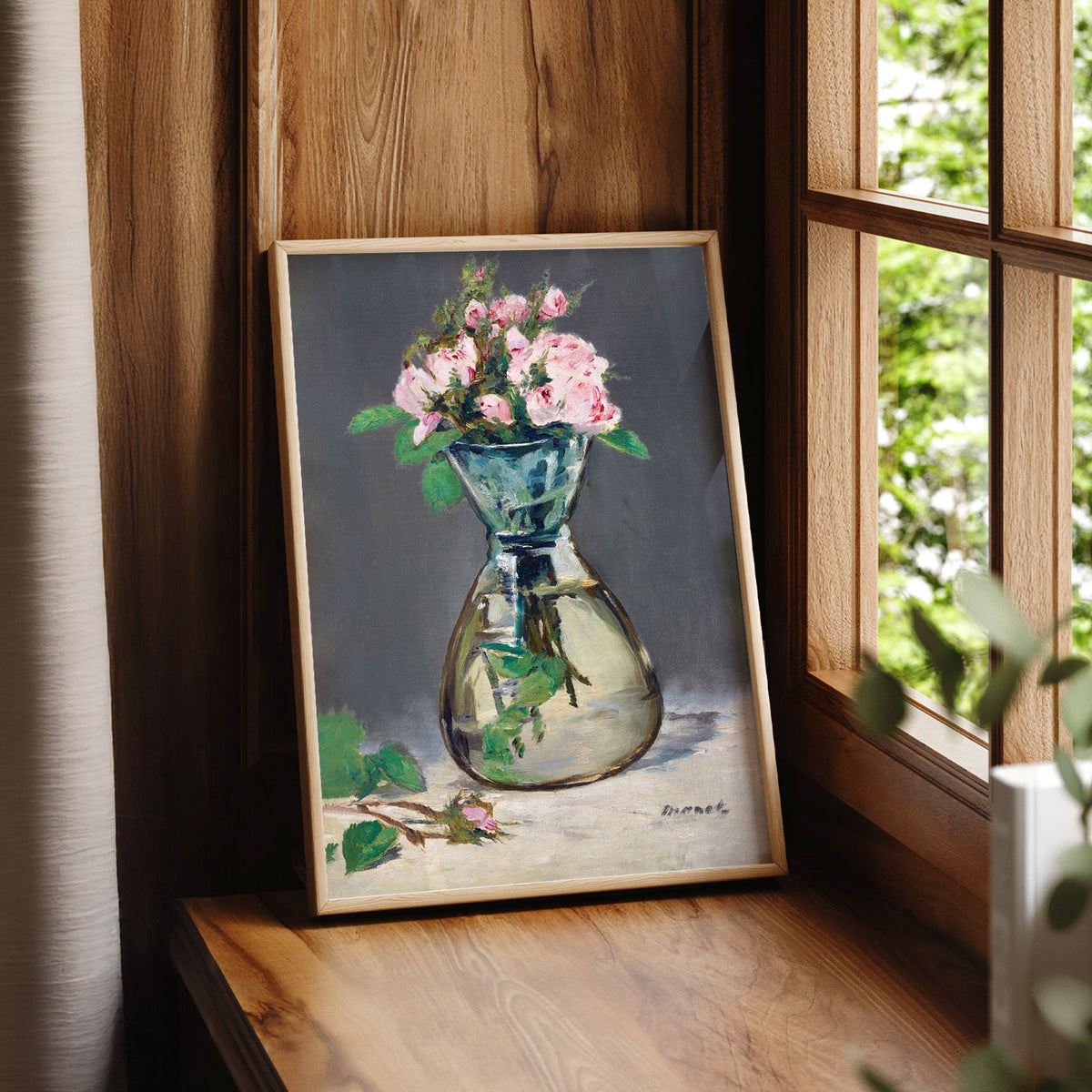 Édouard Manet Moss Roses in a Vase Art Print – Impressionist Wall Decor — artwork preview 7
