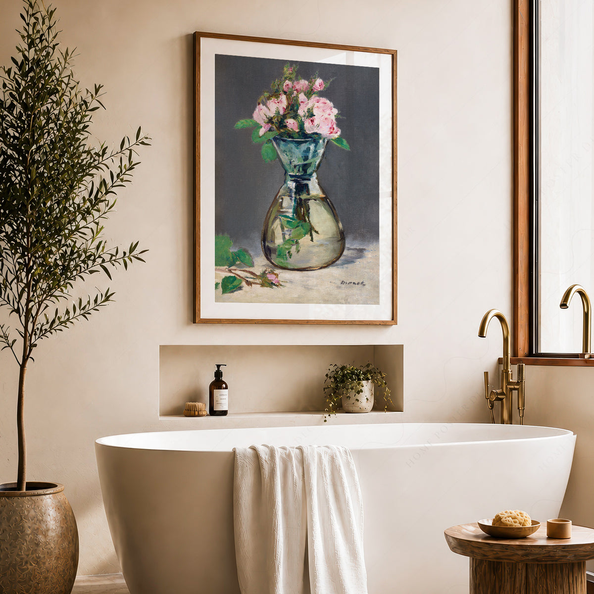 Édouard Manet Moss Roses in a Vase Art Print – Impressionist Wall Decor — artwork preview 22